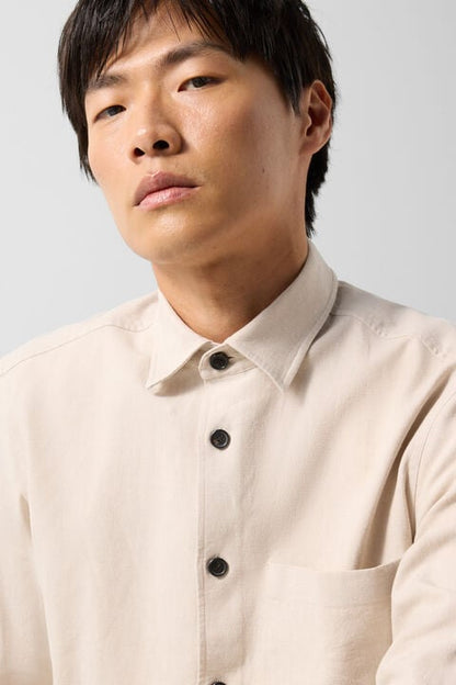 Linen Blend Shirt Heiko In Sand