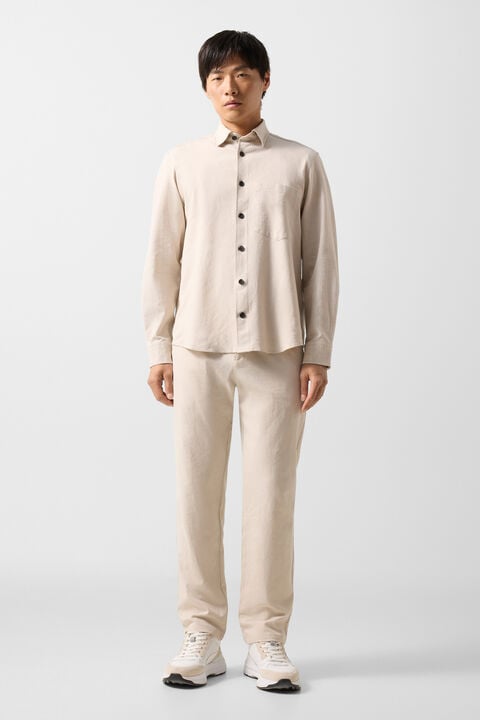 Linen Blend Shirt Heiko In Sand