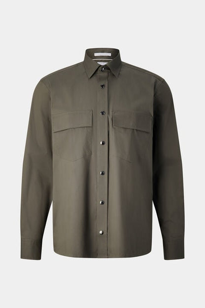 Poplin Shirt Heiko In Olive Green