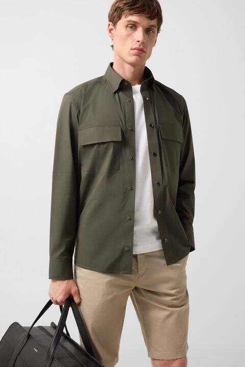 Poplin Shirt Heiko In Olive Green