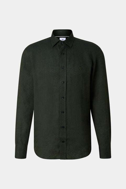Timi Linen Shirt In Olive Green