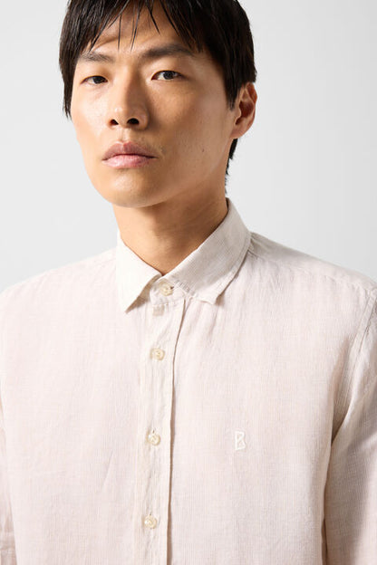 Timi Linen Shirt In Sand/White