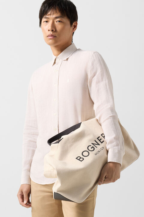Timi Linen Shirt In Sand/White