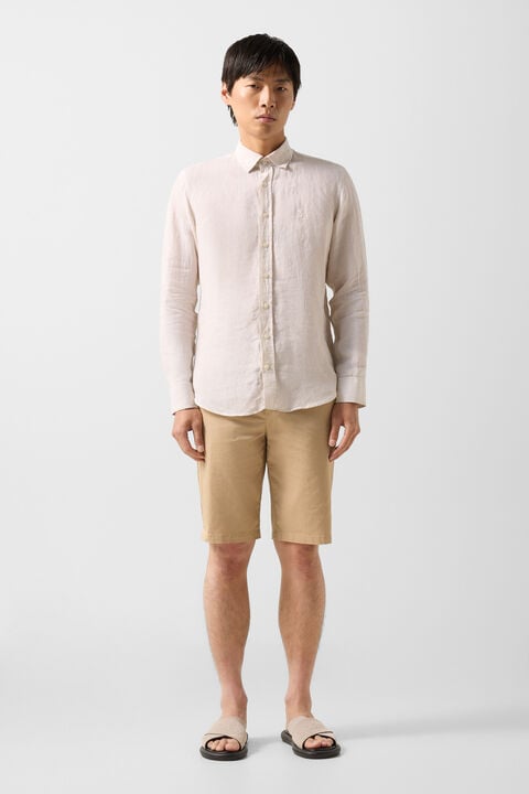 Timi Linen Shirt In Sand/White