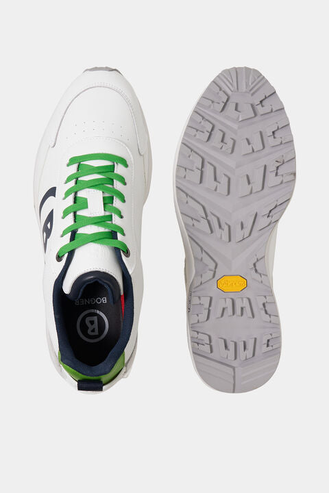 Golf Sneaker In White/Navy Blue