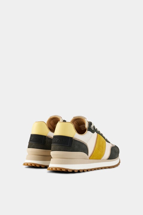 Sneaker Newport In Dark Green/Yellow/White