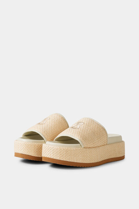Sorrento Platform Sandals In Beige