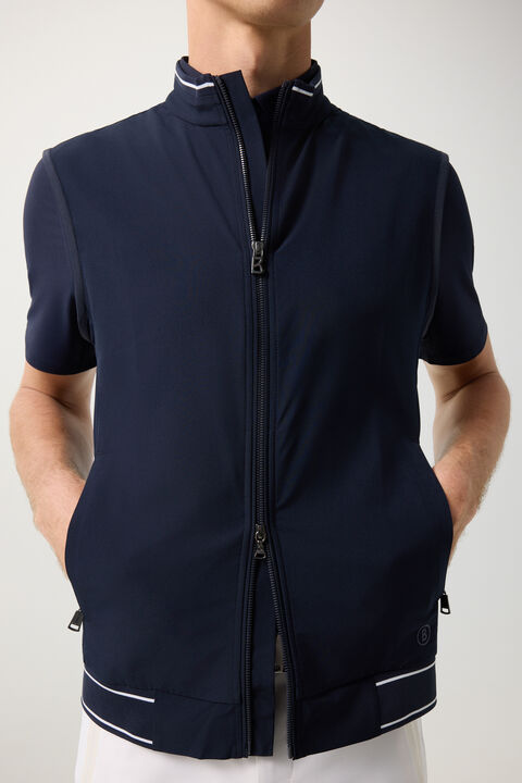 Mahdi Functional Waistcoat In Navy Blue