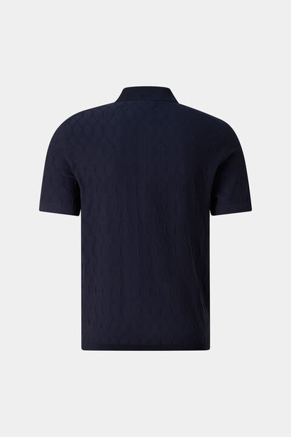 Maxim Knitted Polo Shirt In Navy Blue