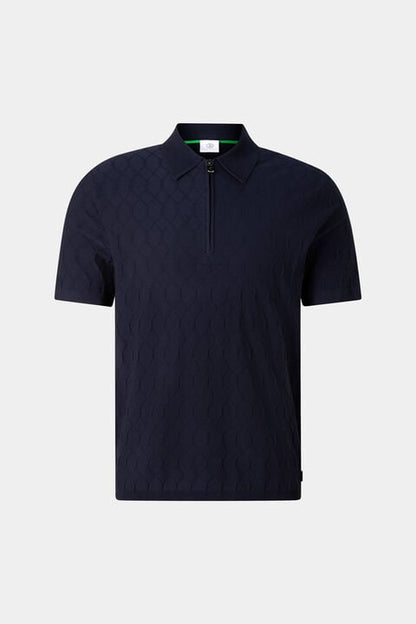 Maxim Knitted Polo Shirt In Navy Blue