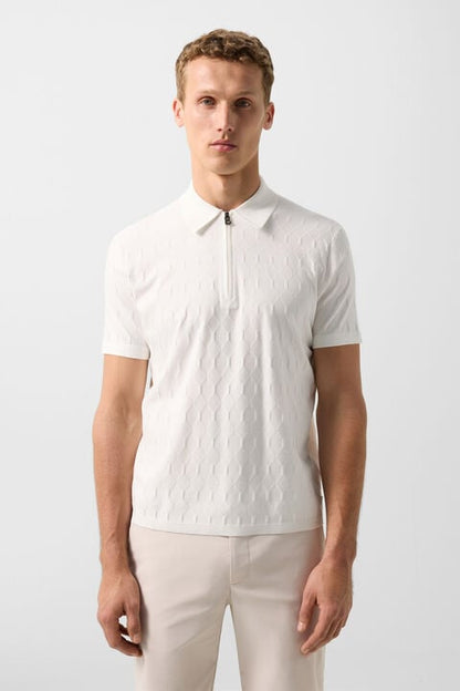 Maxim Knitted Polo Shirt In Off-White