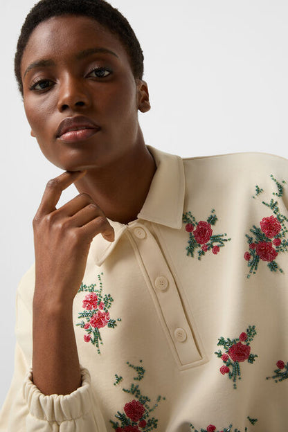 Bijou Polo Sweatshirt In Sand