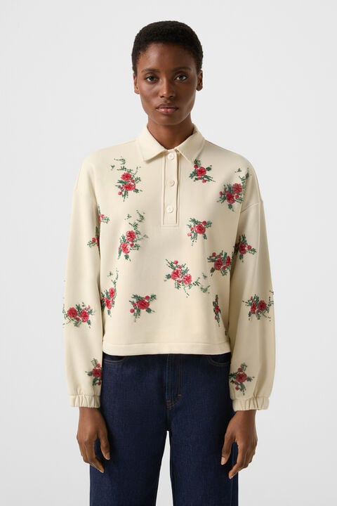 Bijou Polo Sweatshirt In Sand