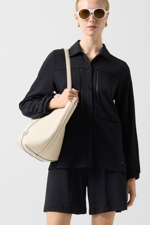 Raquel Jersey Overshirt In Black