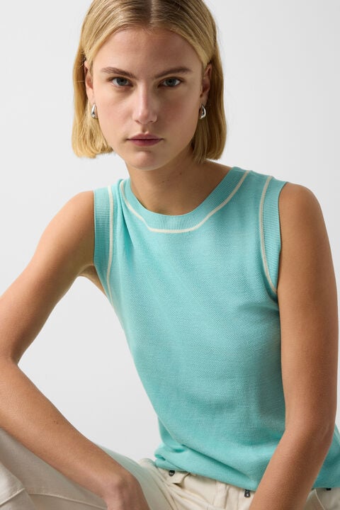 Knitted Top Phia In Cyan-Blue