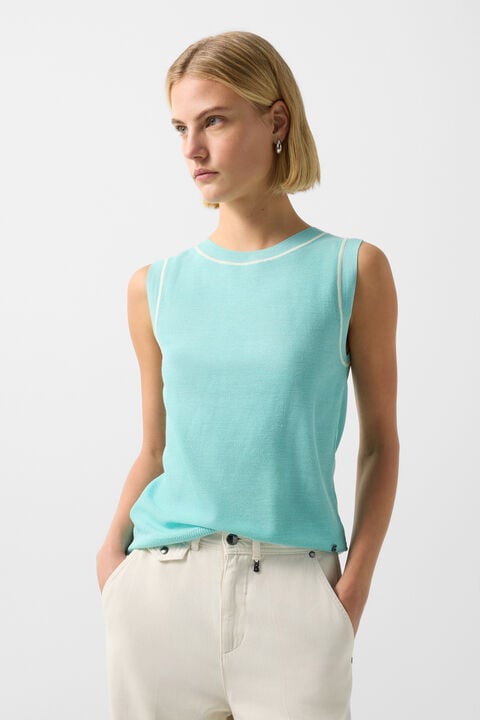 Knitted Top Phia In Cyan-Blue