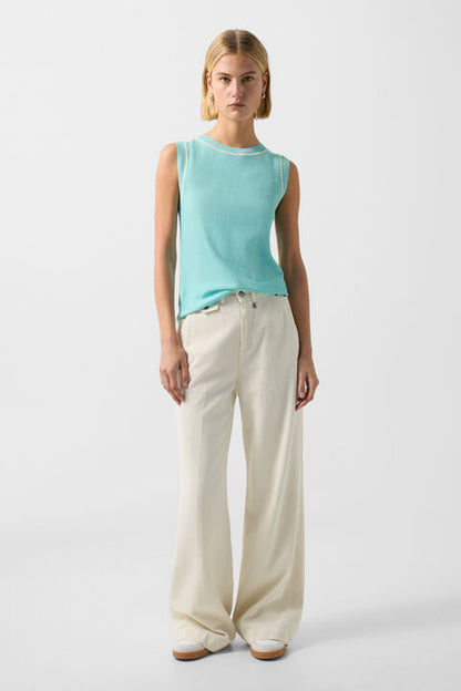 Knitted Top Phia In Cyan-Blue
