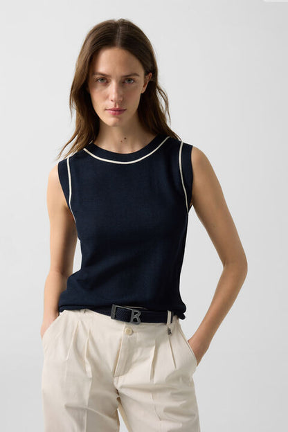 Knitted Top Phia In Navy Blue