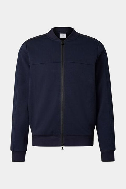 Lennox Jersey Jacket In Navy Blue