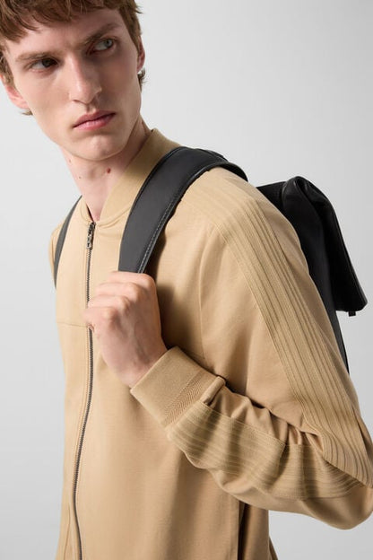 Lennox Jersey Jacket In Camel