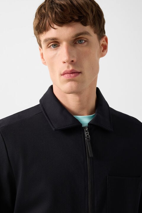Ringo Jersey Jacket In Navy Blue