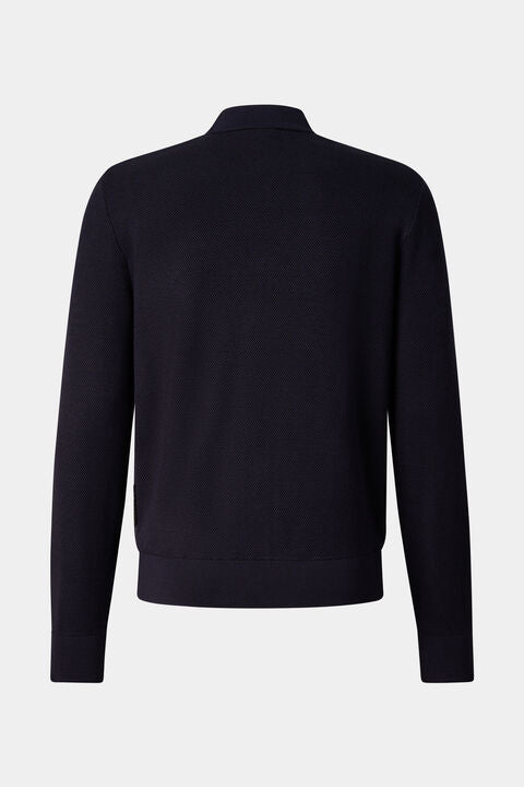 Zisco Hybrid Knit Jacket In Navy Blue
