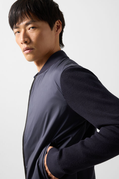 Zisco Hybrid Knit Jacket In Navy Blue