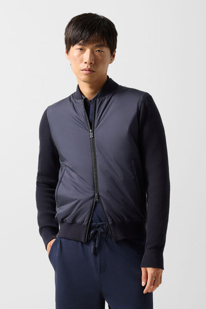 Zisco Hybrid Knit Jacket In Navy Blue