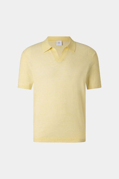 Lyon Knitted Polo Shirt In Yellow