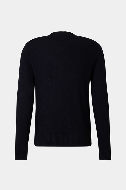 Brendon Cashmere Jumper In Navy Blue