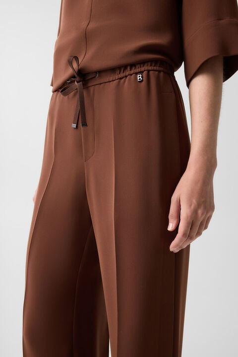 Enny Crepe Trousers In Brown