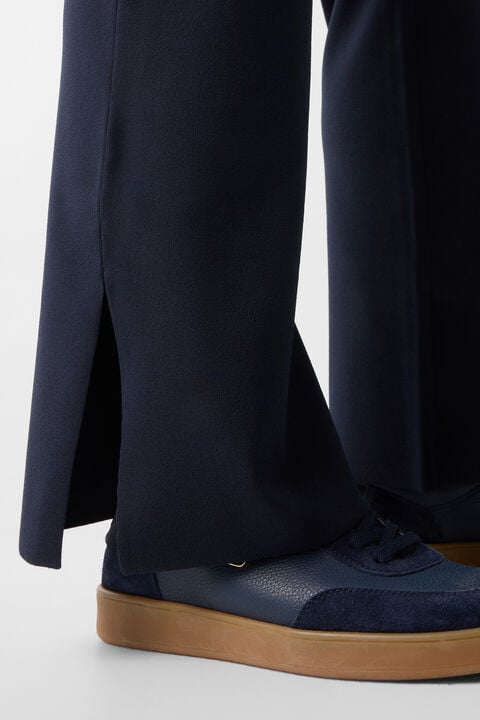 Josie Knitted Trousers In Navy Blue