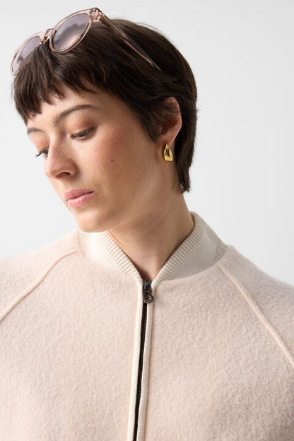 Editha Woollen Blouson In Cream