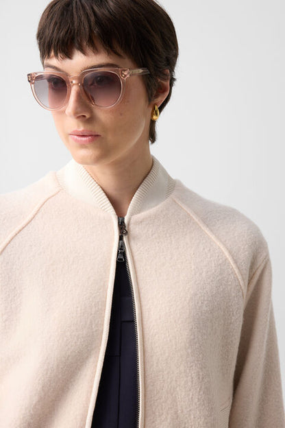 Editha Woollen Blouson In Cream
