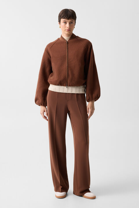 Editha Woollen Blouson In Brown