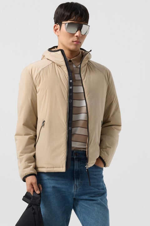 Clio Lightweight Down Jacket In Beige