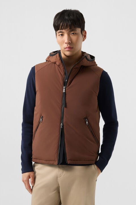 Clion Lightweight Down Waistcoat In Brown