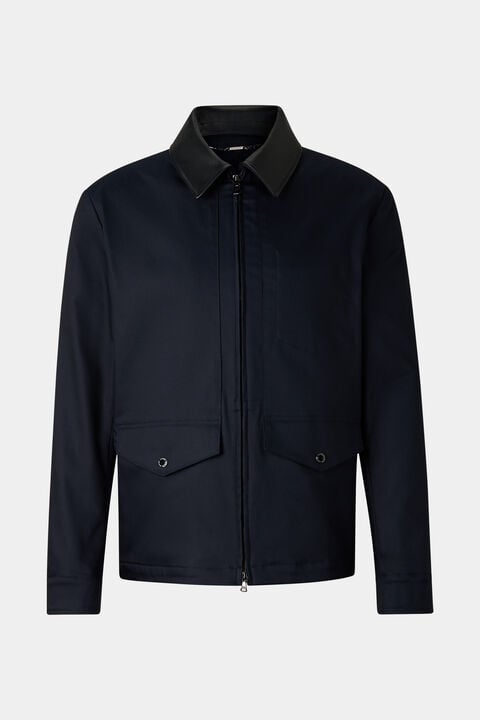 Twill Jacket Mirco In Navy Blue