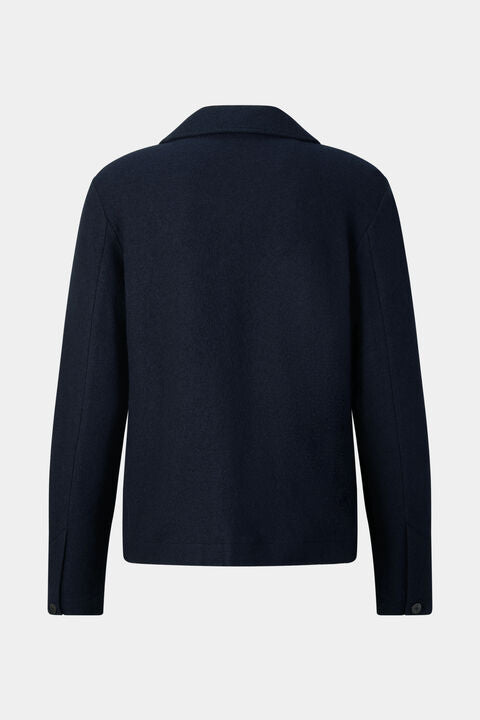 Wool Overshirt Blanco In Navy Blue
