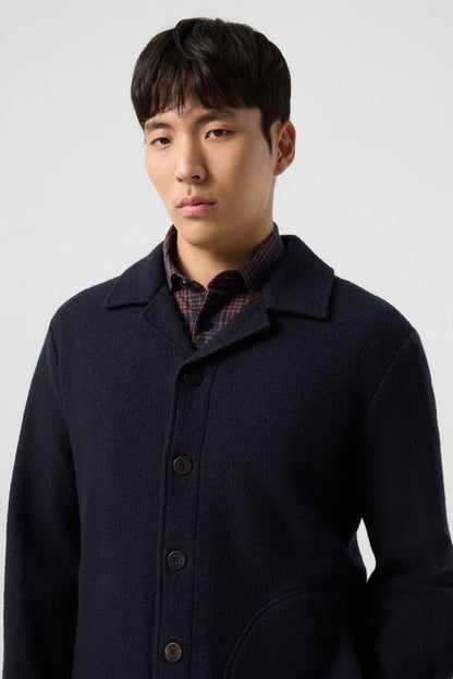 Wool Overshirt Blanco In Navy Blue