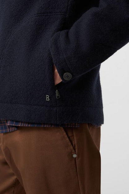 Wool Overshirt Blanco In Navy Blue