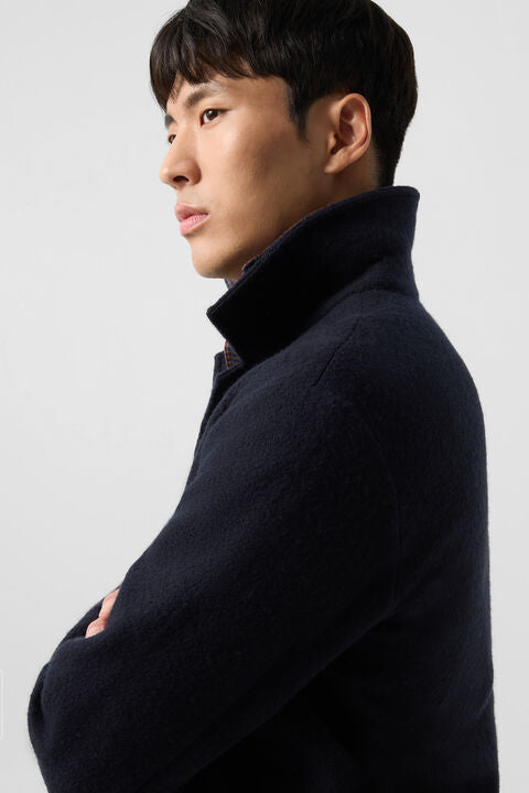 Wool Overshirt Blanco In Navy Blue