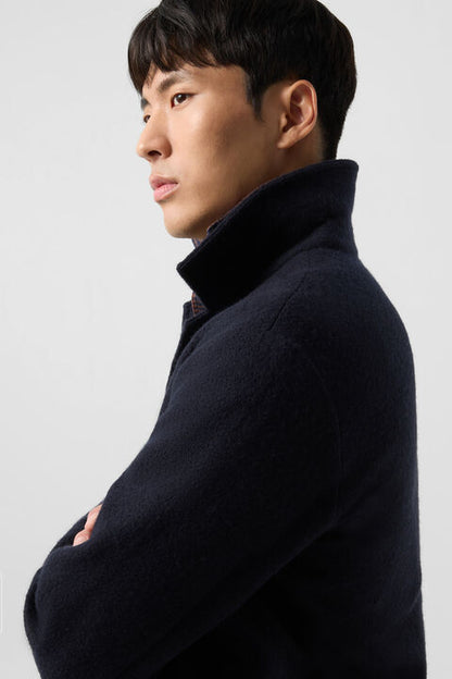 Wool Overshirt Blanco In Navy Blue