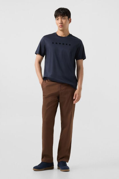 Cotton T-Shirt Lukas In Navy Blue