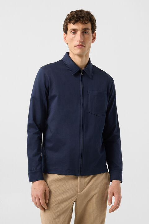 Xaver Jersey Jacket In Navy Blue