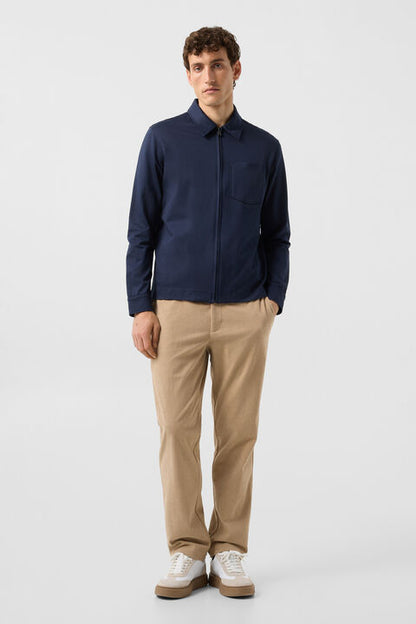 Xaver Jersey Jacket In Navy Blue