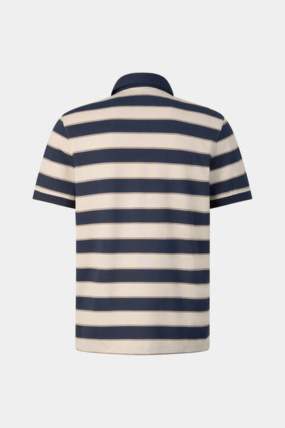 Timo Piqu¨¦ Polo Shirt In Navy Blue/Sand