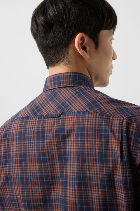 Hardy Cotton Shirt In Brown/Navy Blue