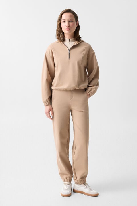Alia Sweat Hoodie In Camel
