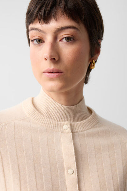 Tanja Virgin Wool Cashmere Cardigan In Cream